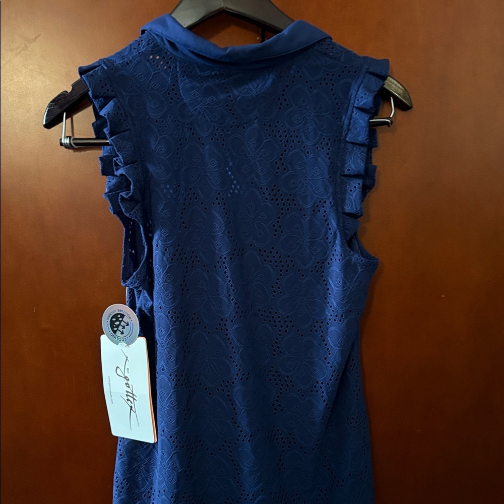 X by Gottex ⭐️NWT⭐️ navy tennis/golf top size small - Picture 2 of 8